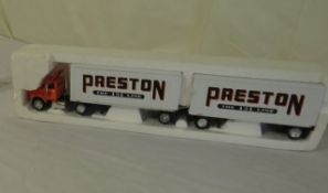 Preston truck die cast semi truck with double trailer