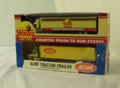 Acme and Wawa die cast truck and trailers