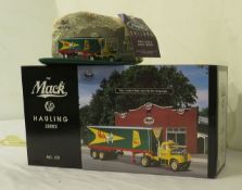 die cast Mack truck and trailer with Mack cap New in box