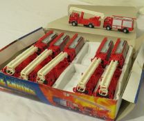 box of 12 die cast fire trucks