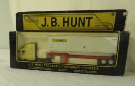 JB Hunt die cast semi tractor and container trailer