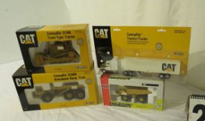 Cat die cast toy models - tractor trailer, D10N dozer, D350D , Compact dump truck