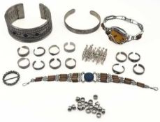 A selection of silver and white metal jewellery