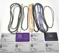 A selection of gem bead necklaces