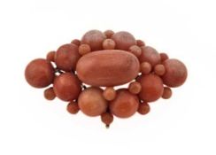 A late Victorian coral bead brooch, AF