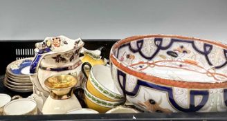 A collection of various china to include: Crown Staffordshire coffee cans and saucers, a large Imari