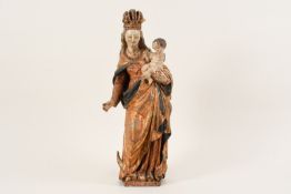 Mondsichelmadonna – originale Polychromie (1. Hälfte 17. Jahrhundert)