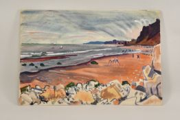 Rudolf Holzinger (1898–1949) Strandspaziergänger an französischer Atlantikküste (um 1930), signiert