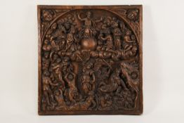 Renaissance Holzrelief: Das Jüngste Gericht (um 1600)