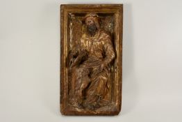 Hl. Hieronymus mit dem Löwen – Gotisches Schnitzrelief (um 1500)