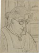 Diego Giacometti; Porträt von Annetta Giacometti (recto) - Selbstporträt des Künstlers (verso)