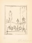 Alberto Giacometti; La "Main" et autres sculptures dans l'atelier
