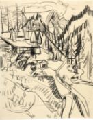 Ernst Ludwig Kirchner; Wildbodenhaus mit Blick auf Sertigweg im Herbst