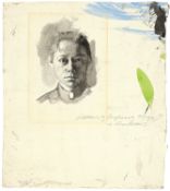 Käthe Kollwitz; Selbstbildnis, en face (recto) - Selbstbildnis (verso)