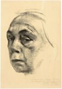 Käthe Kollwitz; Selbstbildnis nach links