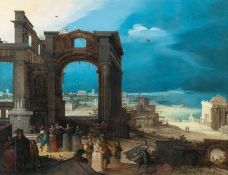 Louis de Caullery (zugeschrieben) – Ruinenlandschaft im Hafen