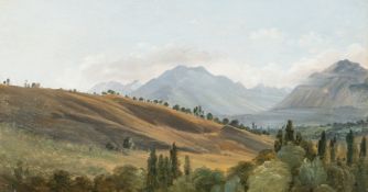 Augustin Alexandre Thierriat – Vue des montagnes de la Grande-Chartreuse, prise d'Aix