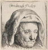 Rembrandt Harmensz. van Rijn – The Artist's Mother in a Cloth Headdress, Looking Down: Head Only