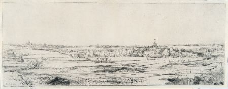 Rembrandt Harmensz. van Rijn – Panorama near Bloemendael showing the Saxenburg Estate ('The Goldweig