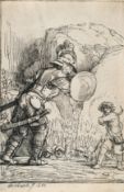 Rembrandt Harmensz. van Rijn – David and Goliath (Illustration to Menasseh Ben Israel's 'Piedra Glor