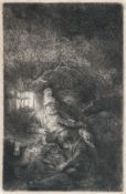 Rembrandt Harmensz. van Rijn – The Rest on the Flight into Egypt: A Night Piece