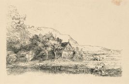 Rembrandt Harmensz. van Rijn – Landscape with a Cow Drinking