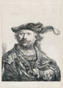 Rembrandt Harmensz. van Rijn – Self Portrait in a Velvet Cap with Plume