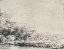 Rembrandt Harmensz. van Rijn – Landscape with a Cow Drinking