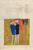 Egon Schiele – Recto: Zwei Männer – Verso: Kleine Figurenskizzen