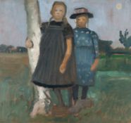 Paula Modersohn-Becker – Zwei Mädchen an einem Birkenstamm stehend