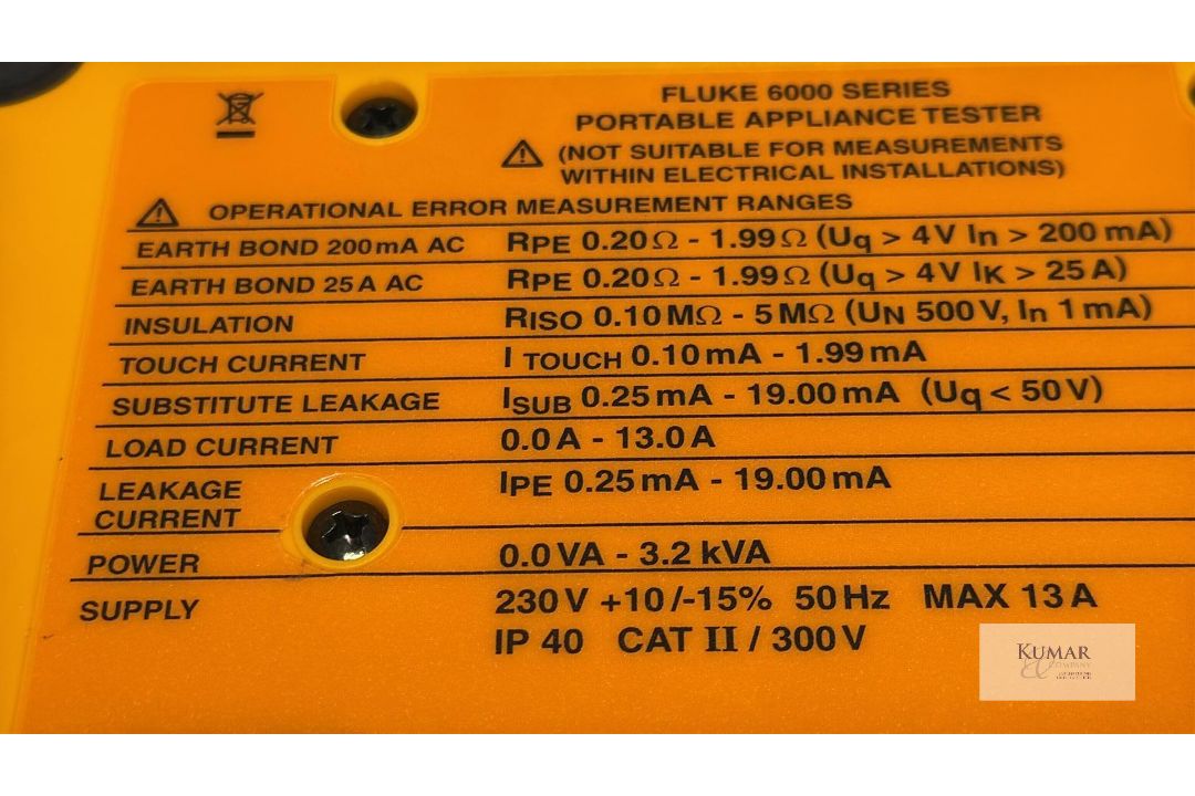 Fluke 6500 Appliance Tester/ PAT Tester with Fluke USB Multi Card Reader/Writer & Original Fluke ... - Image 12 of 15
