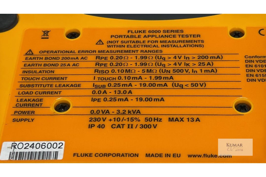Fluke 6500 Appliance Tester/ PAT Tester with Fluke USB Multi Card Reader/Writer & Original Fluke ... - Image 15 of 15