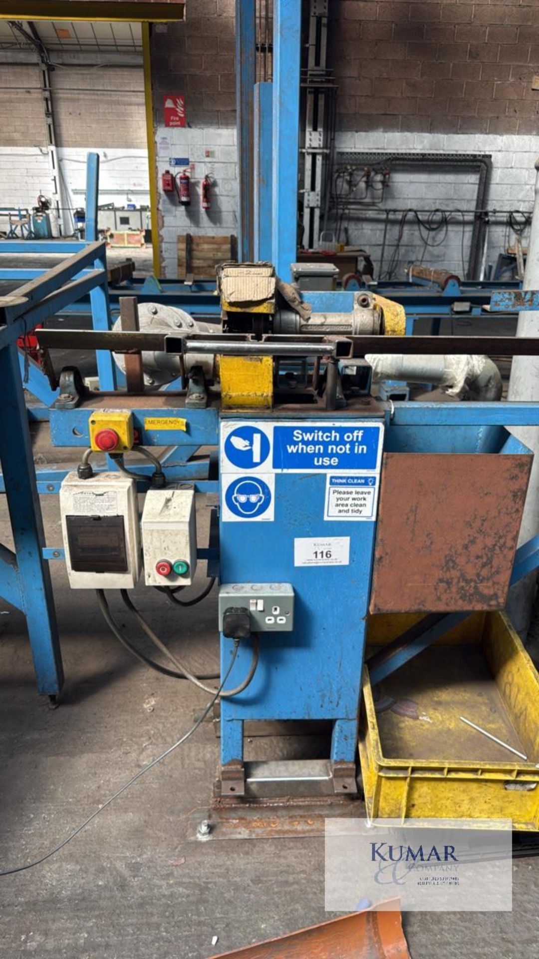 Chop off Saw including Dust Extraction Unit with Off Load Table Overall length 5 Metre's
