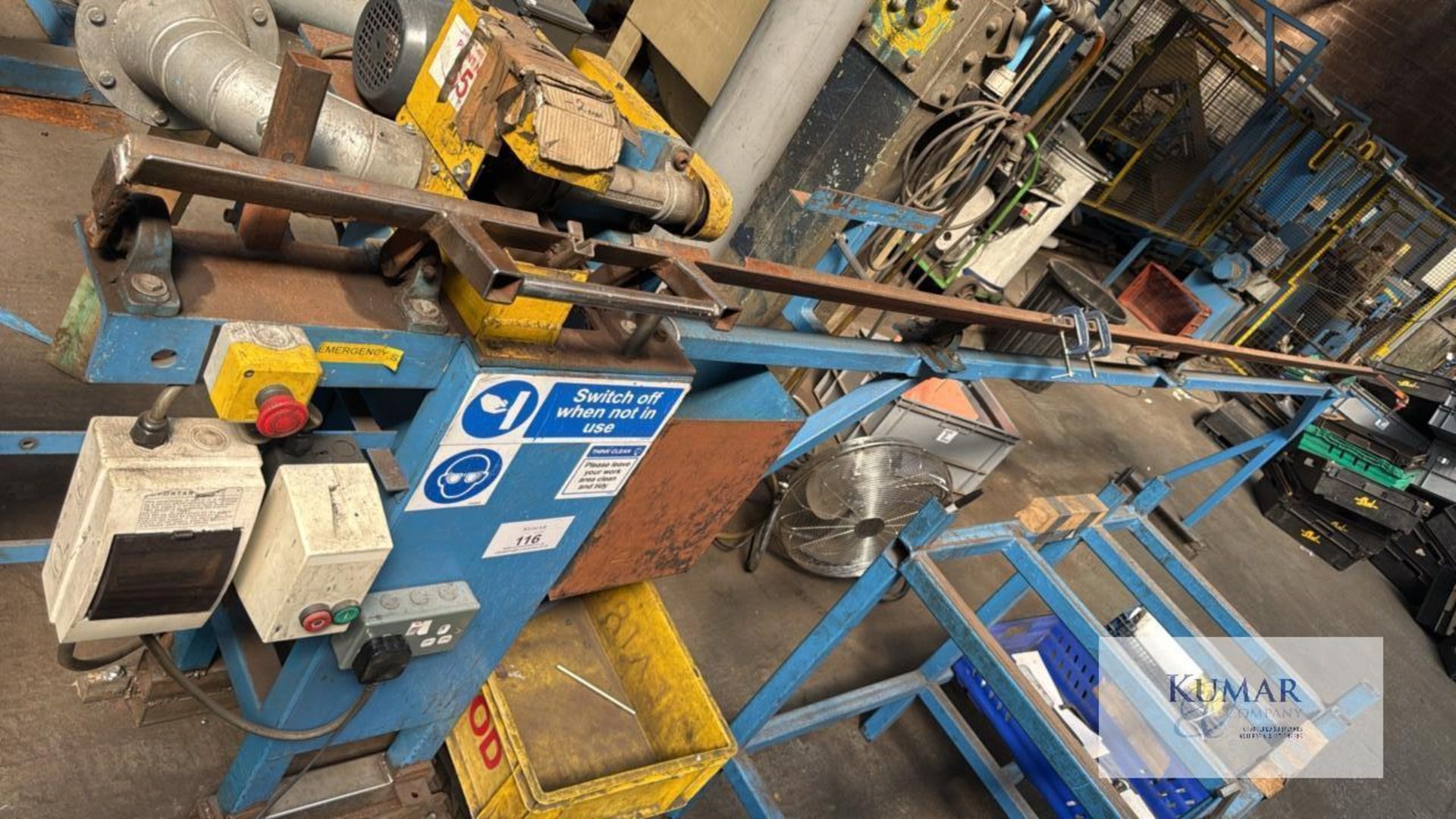 Chop off Saw including Dust Extraction Unit with Off Load Table Overall length 5 Metre's - Image 7 of 14