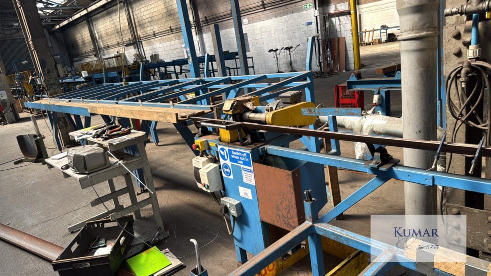 Chop off Saw including Dust Extraction Unit with Off Load Table Overall length 5 Metre's - Image 14 of 14