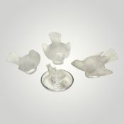 4 Lalique Vogel-Skulpturen