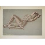 Walter Eugen Niederer und Martin Mayer, Frauenakte, 7 Zeichnungen und eine Lithographie