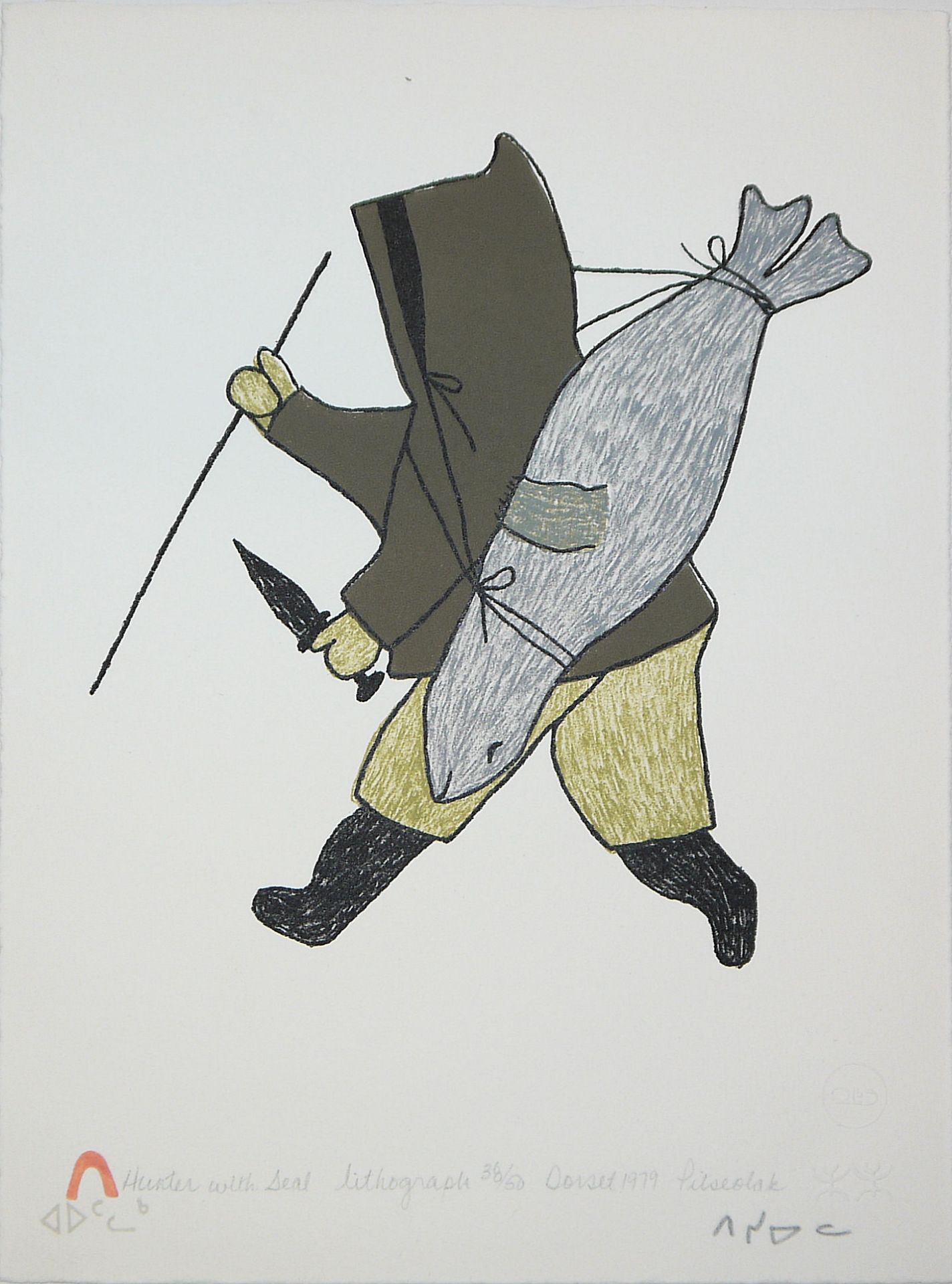 5 x Inuit Kunst: Kenojuak Ashevak, Solomon Karpik, 3 x Ashona Pitseolak, in schöner Sammelmappe - Bild 5 aus 5