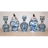 Fünf Delfter Fayence-Vasen, Ende 17. Jh.