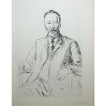 Max Liebermann, Porträt Dr. Wolffson, signierte Kaltnadelradierung von 1915, gerahmt