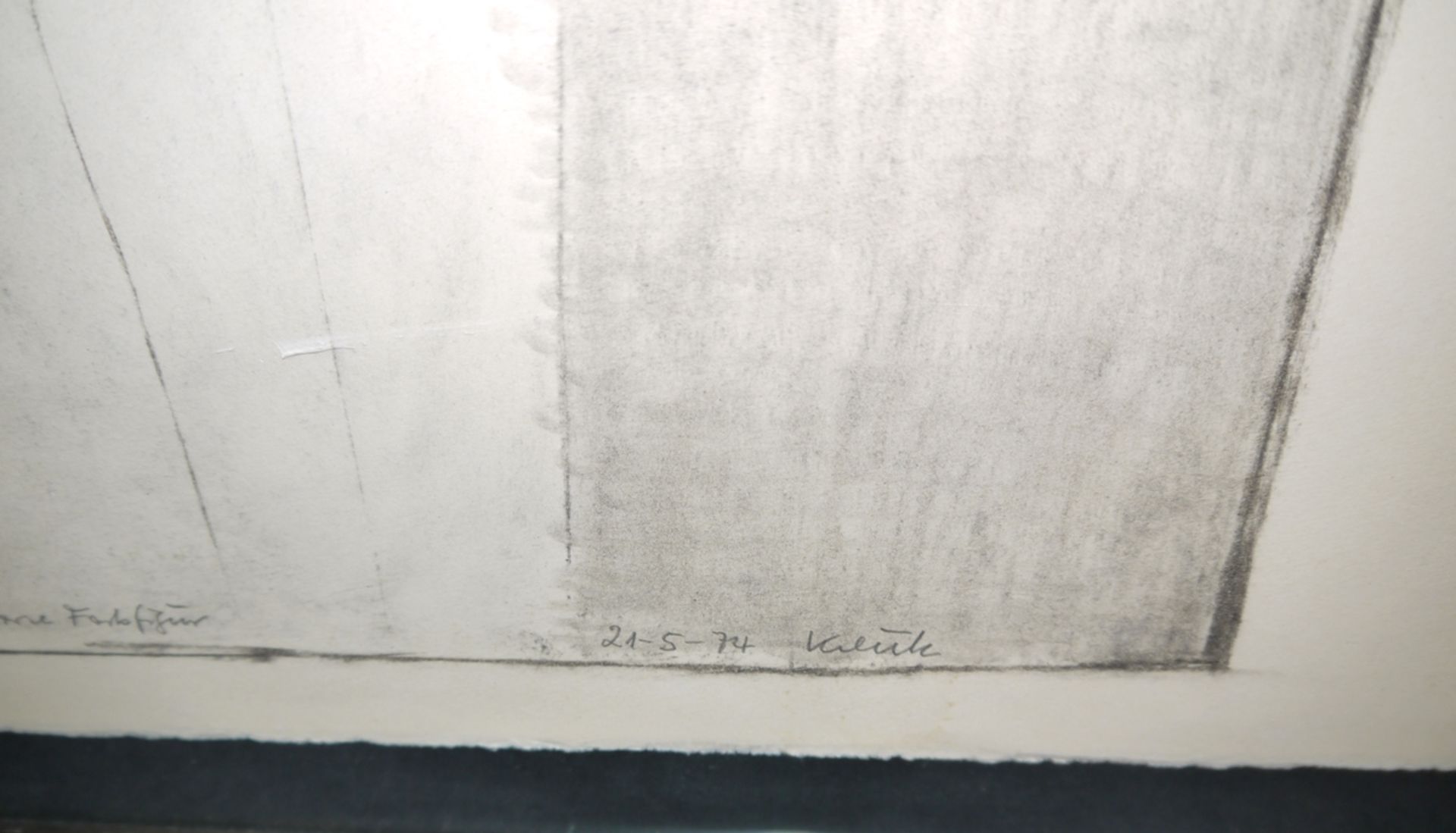 Heinz Kreutz, "Graue, weiße und eine schwarze Farbfigur", große Zeichnung! Aquarell, gerahmt - Bild 2 aus 2