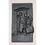 Hubert Klinkel, "Fremde beherbergen", Metallrelief von 1978