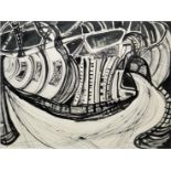 Willibald Kramm, Londoner Tube, signierte Tuschezeichnung. London, 1962, gerahmt