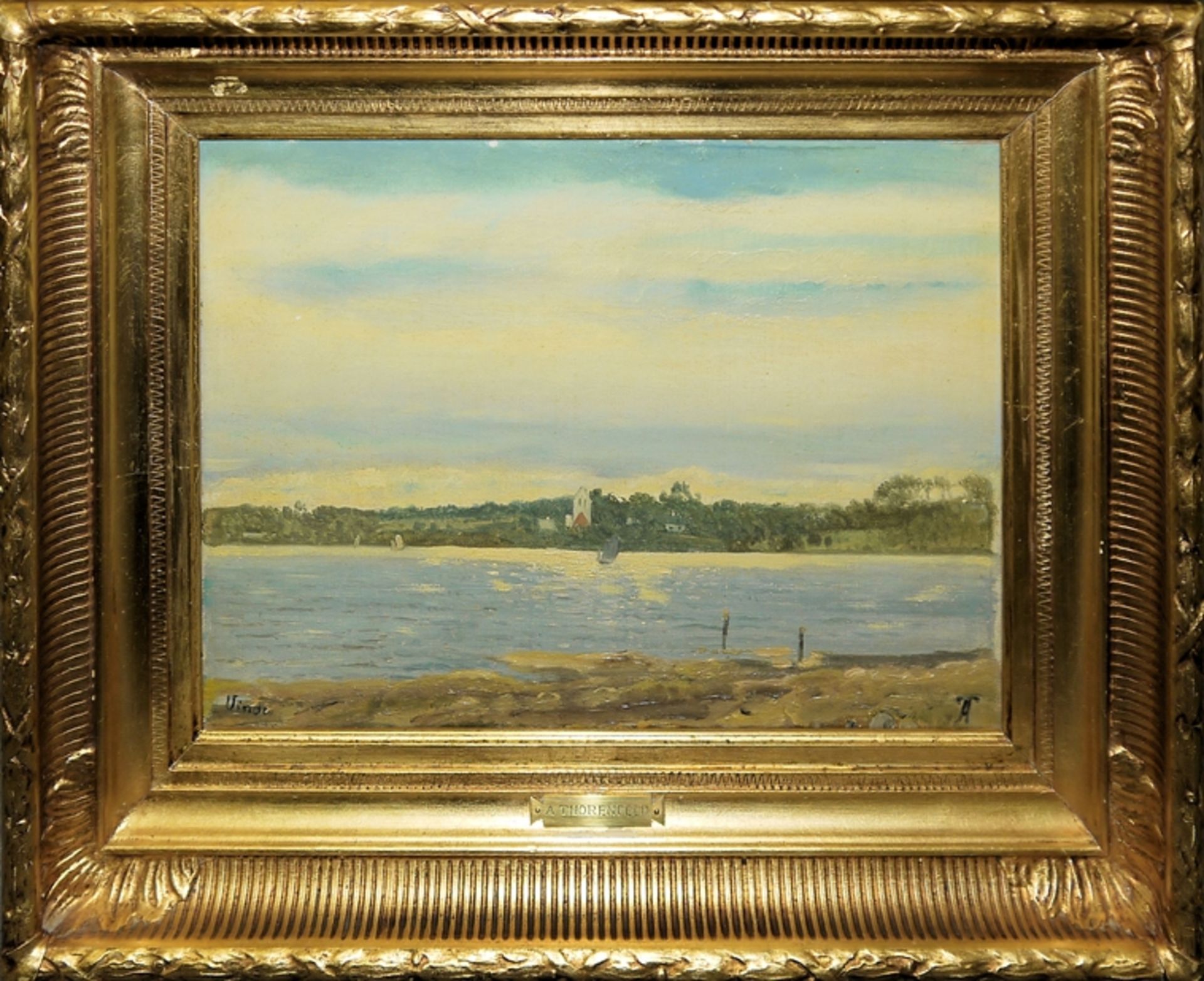 Anton Thorenfeld, "Vinde V. Skive", Ölgemälde um 1900, gerahmt - Bild 2 aus 4