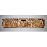 Schnitzlack-Paneel mit Palastszene, Qing-Zeit, China 19. Jh.