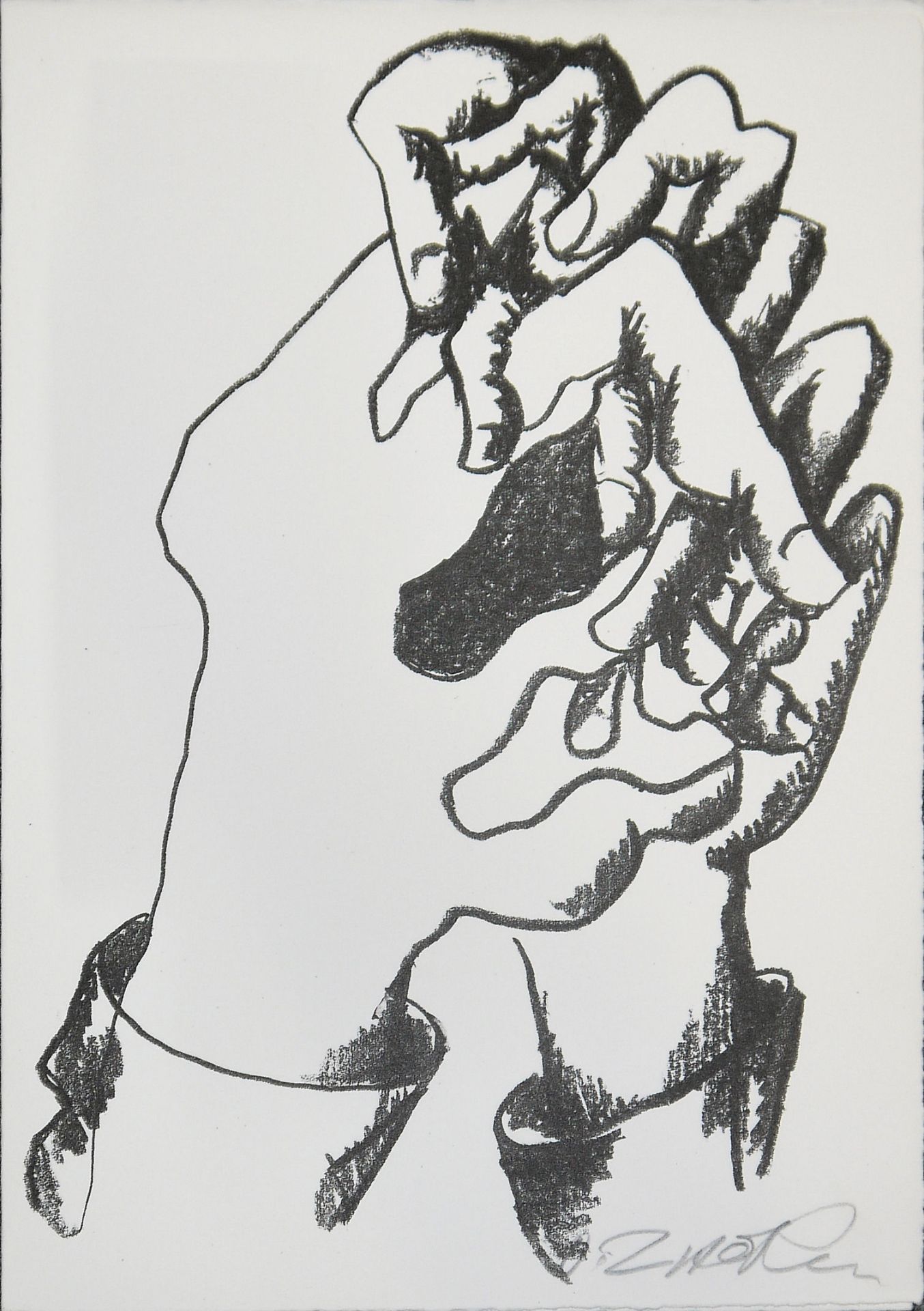 Ossip Zadkine, Zwei Hände, signierte Lithographie
