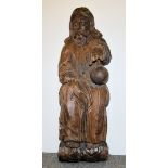 Christus als Salvator Mundi / Weltenerbarmer, große Holzskulptur um 1600