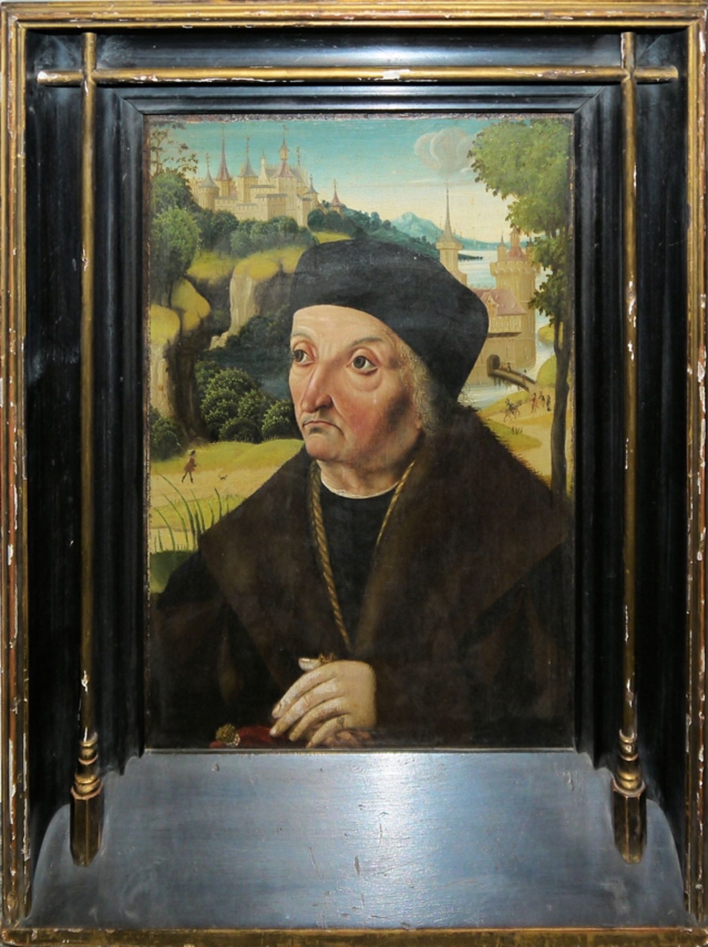 Altmeister, in der Art des Bartholomaeus Bruyn / Nachfolge, Porträt eines vornehmen Herrn, Ölgemäld
