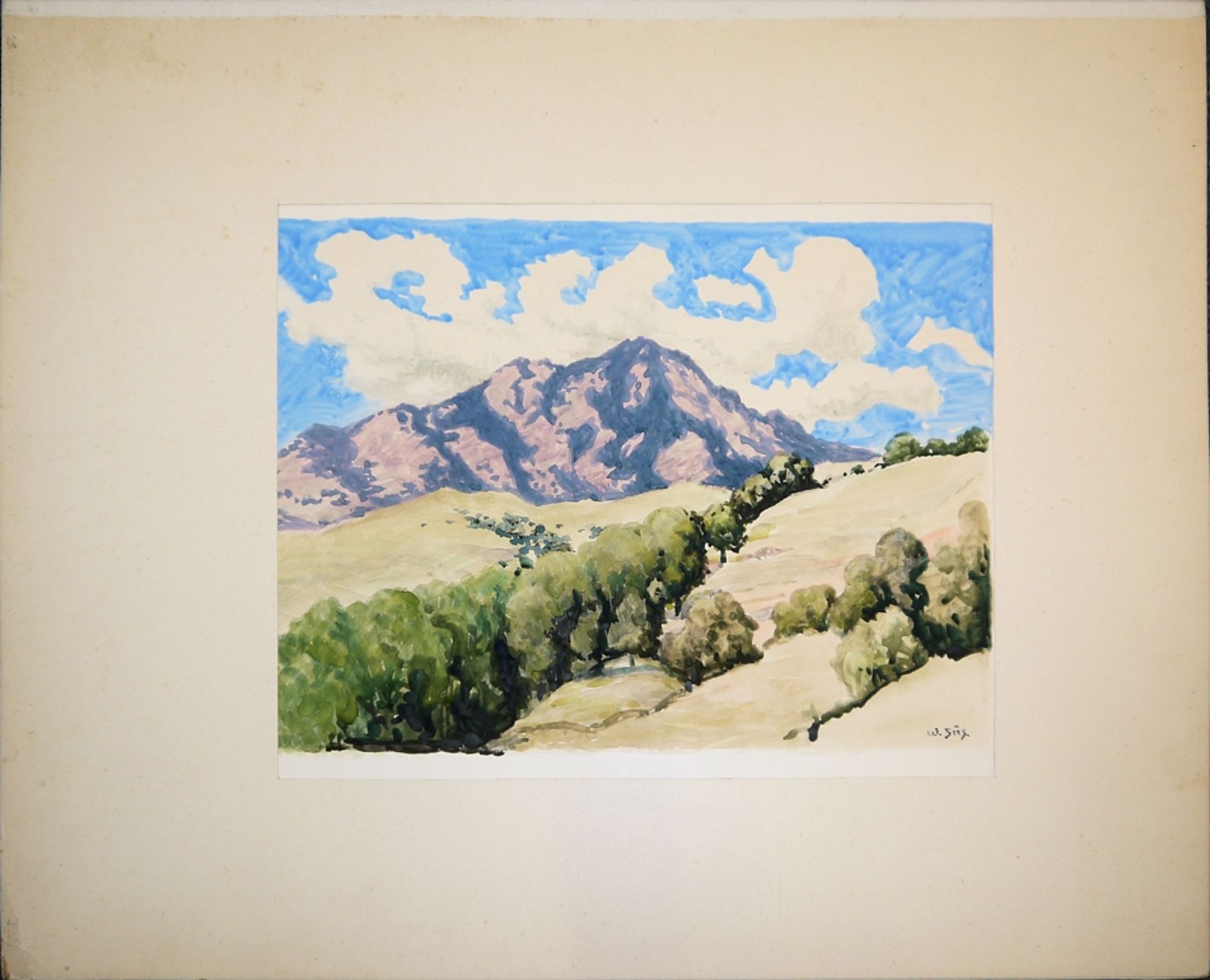 Wilhelm Süs, 3 größere, sign. Aquarelle um 1910
