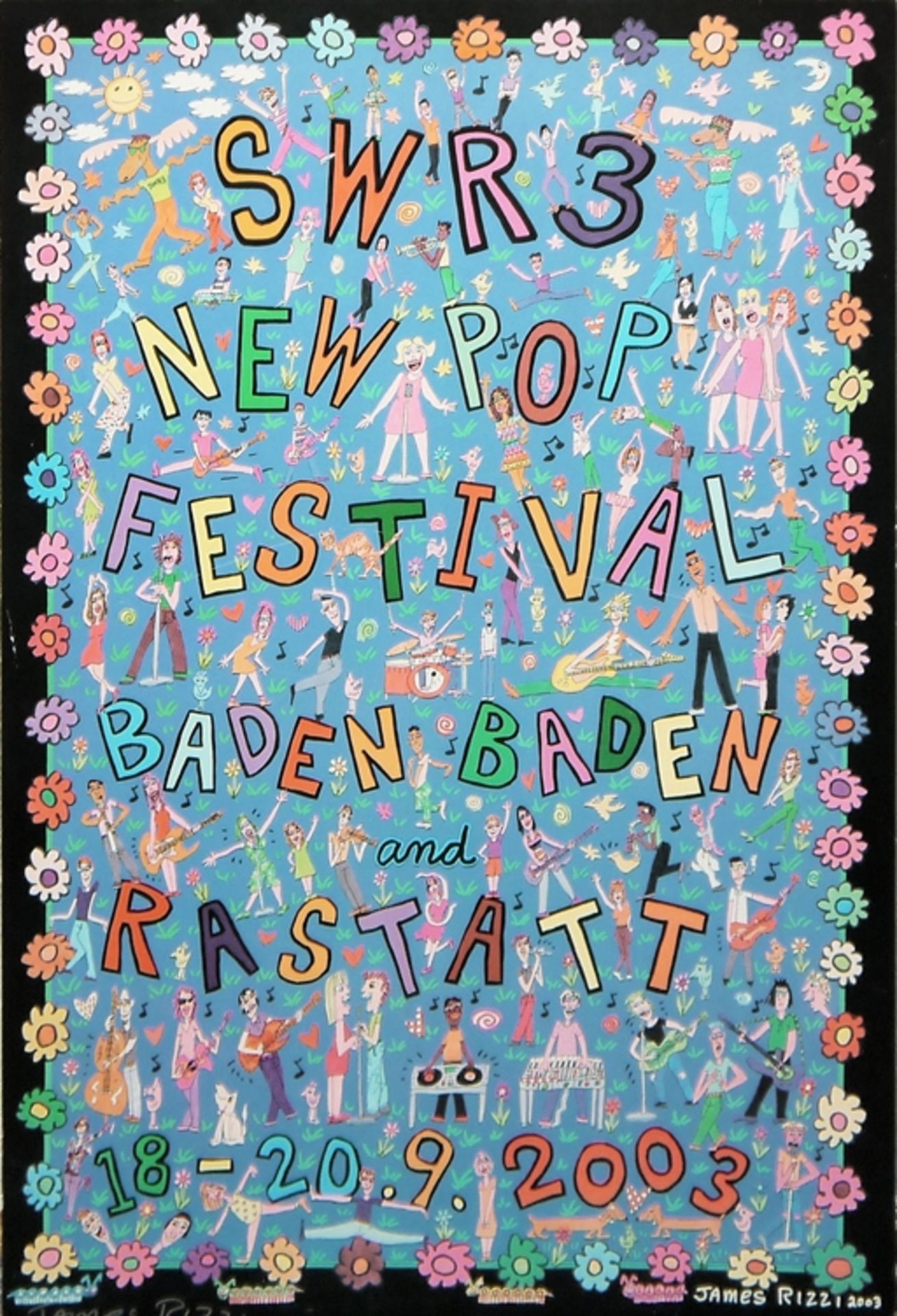 James Rizzi, SWR3 Plakat zum New Pop Festival Baden-Baden 2003, handsigniert